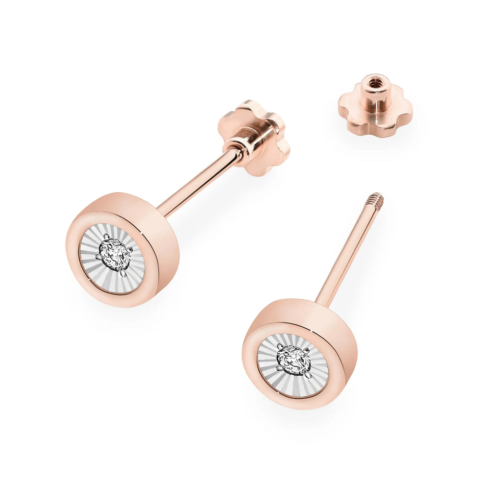 Goldohrringe mit 0,08 ct Diamanten