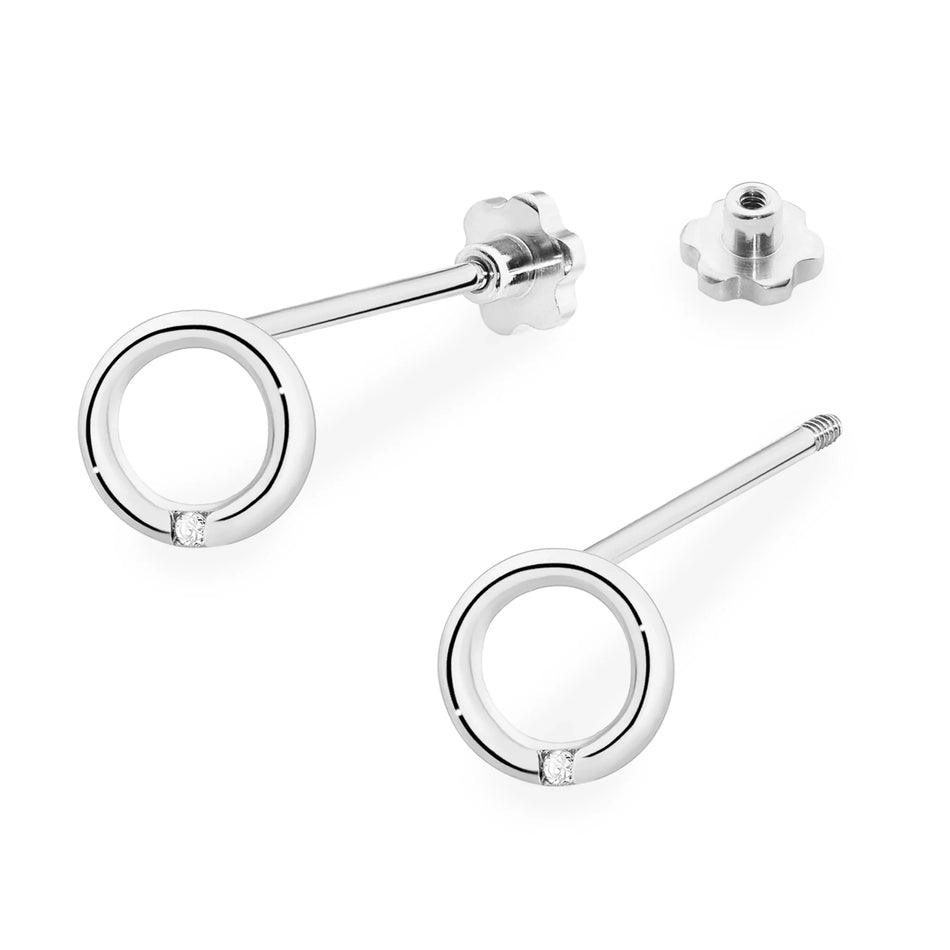 Goldohrringe mit 0,01 ct Diamanten