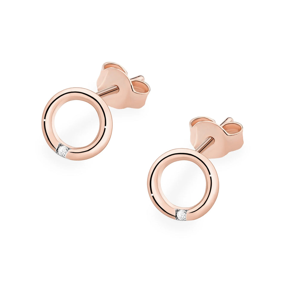 Goldohrringe mit 0,01 ct Diamanten