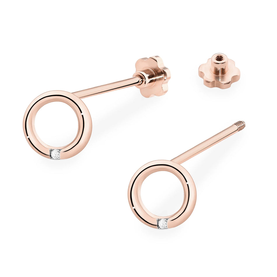 Goldohrringe mit 0,01 ct Diamanten