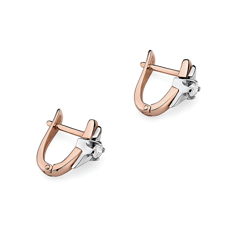 Goldohrringe mit 0,10 ct Diamanten