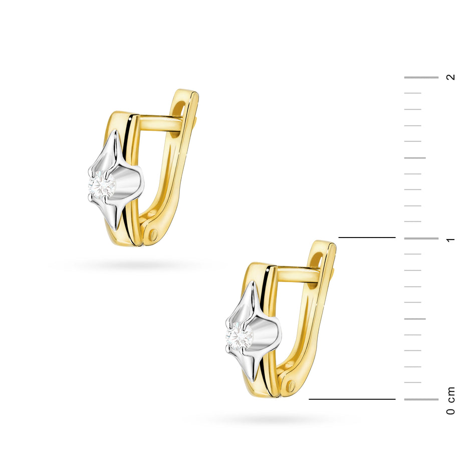 Goldohrringe mit 0,04 ct Diamanten