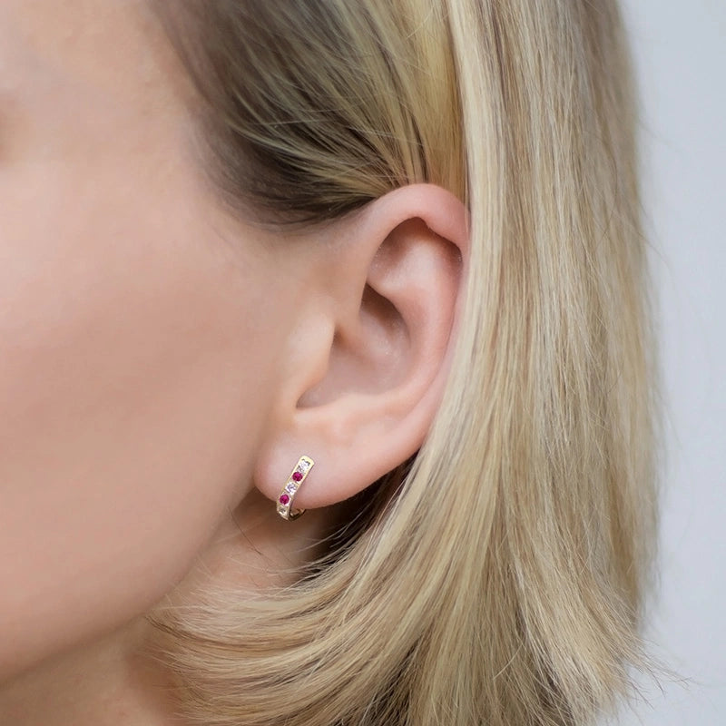 Gold Englische Verschluss Ohrringe mit Zirkonia