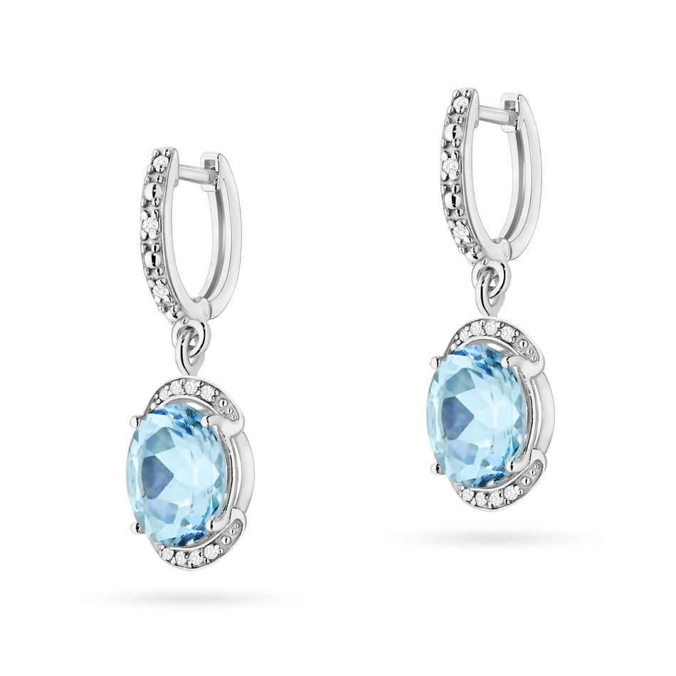 Goldohrringe mit 3,00 ct Topasen und 0,132 ct Diamanten