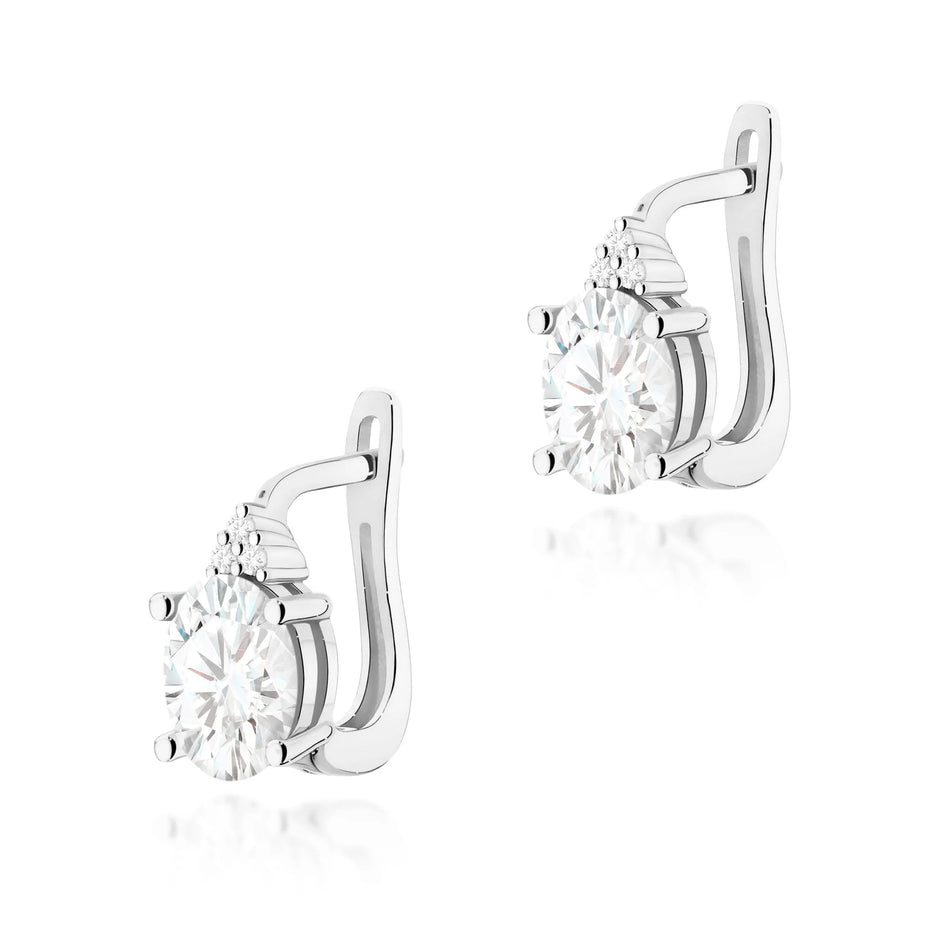 Goldohrringe mit 2 x 0,70 ct und 0,0086 ct Labor-Diamanten