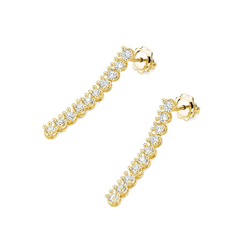 Goldohrringe mit 0,8 ct Labor-Diamanten