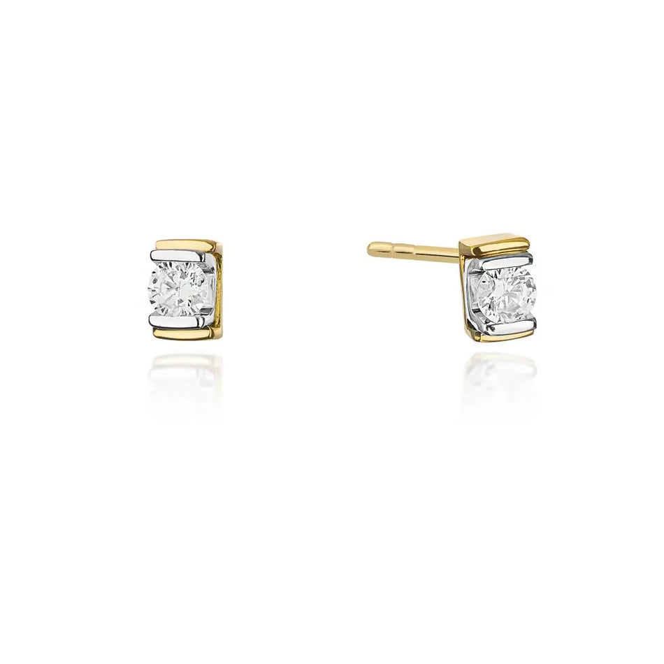 Goldohrringe mit 0,10 ct Diamanten