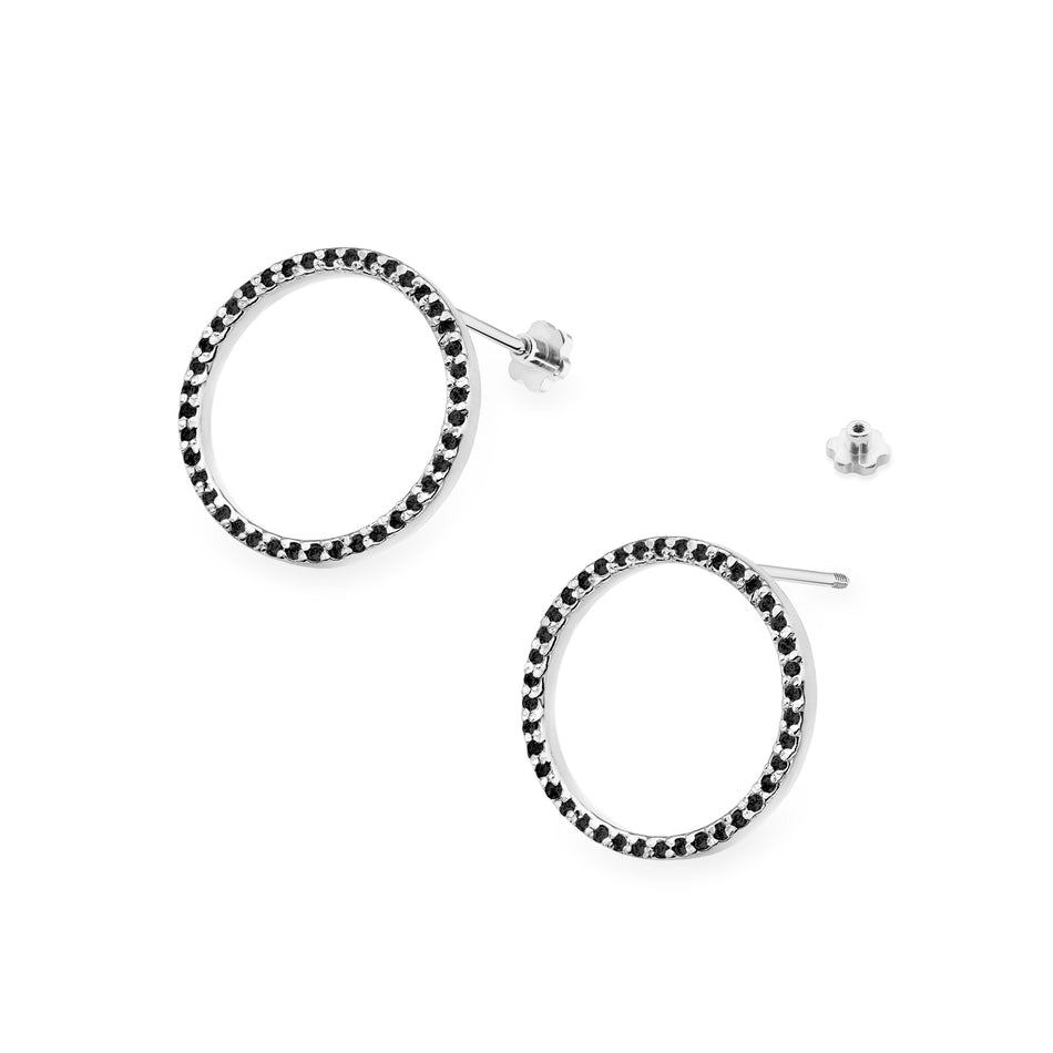 Goldohrringe mit 0,40 ct schwarzen Diamanten