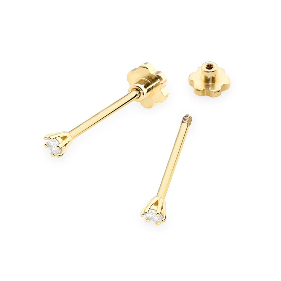 Goldohrringe mit 0,04 ct Diamanten