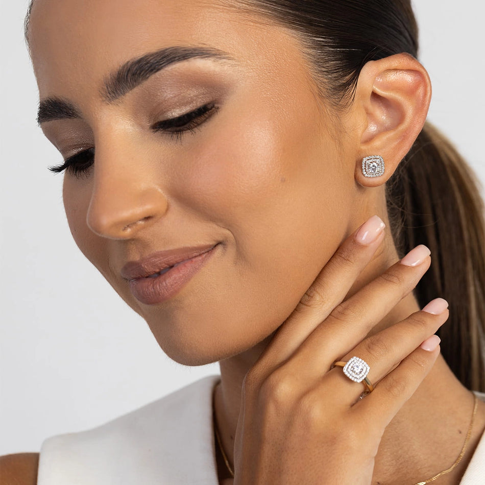 Goldohrringe mit 0,30 ct und 0,40 ct Diamanten