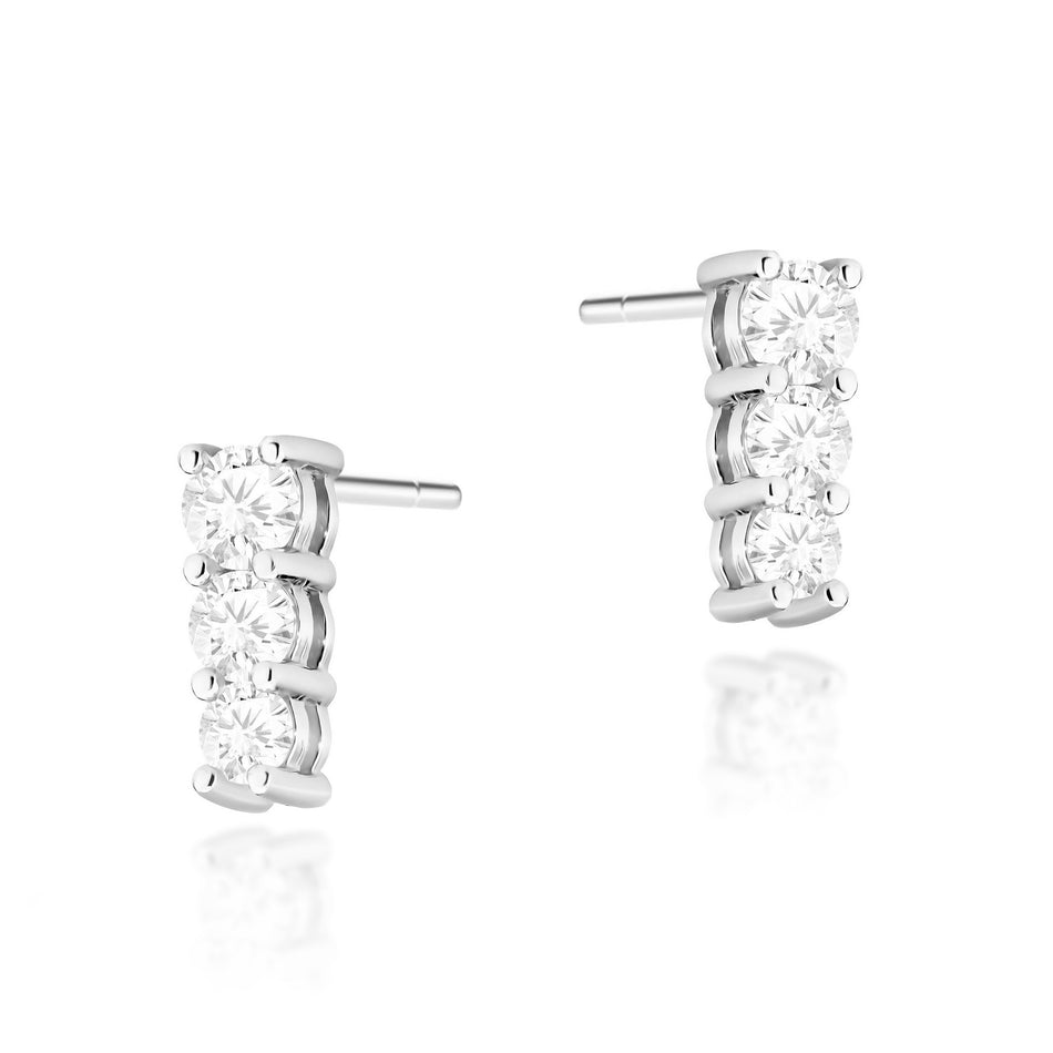 Goldohrringe mit 0,82 ct und 0,13 ct Diamanten