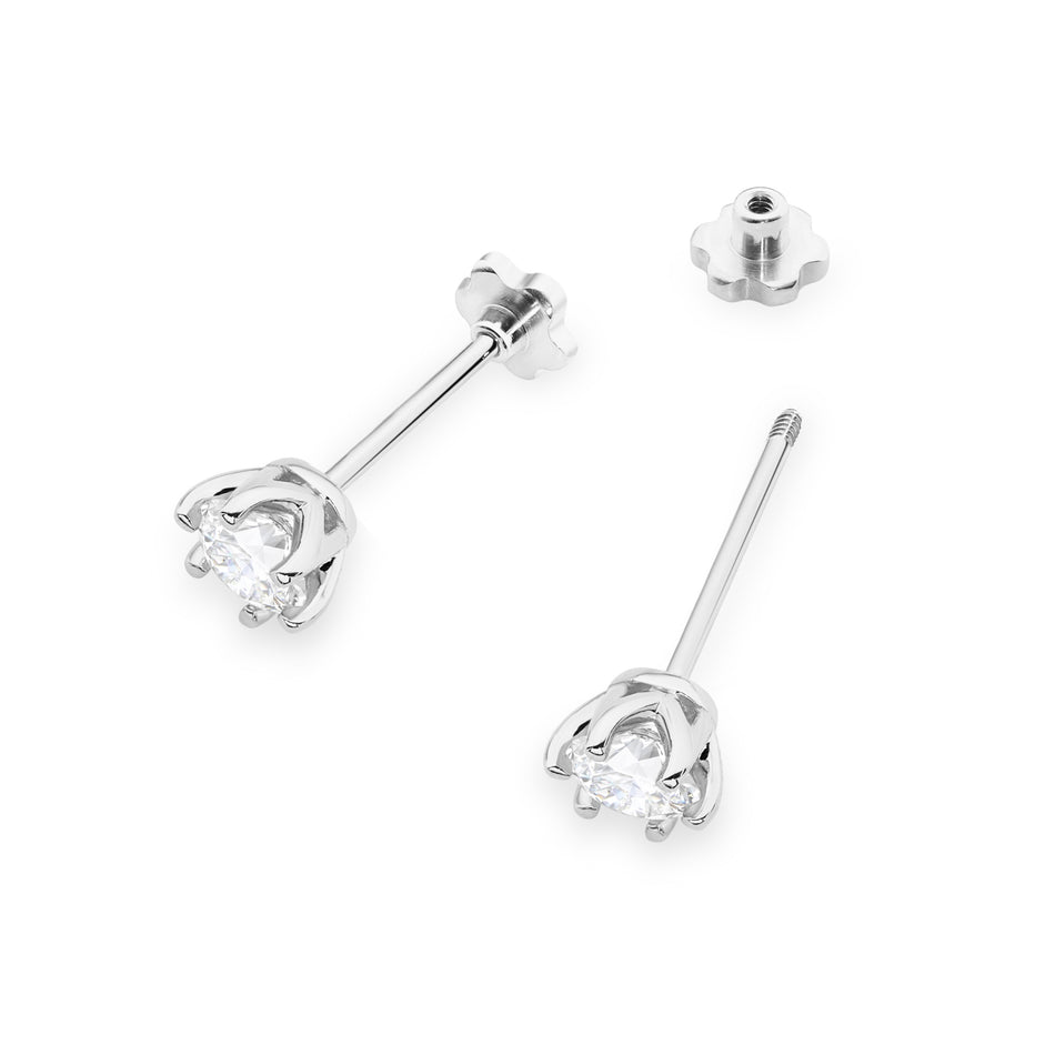 Goldohrringe mit 2 x 0,40 ct Diamanten