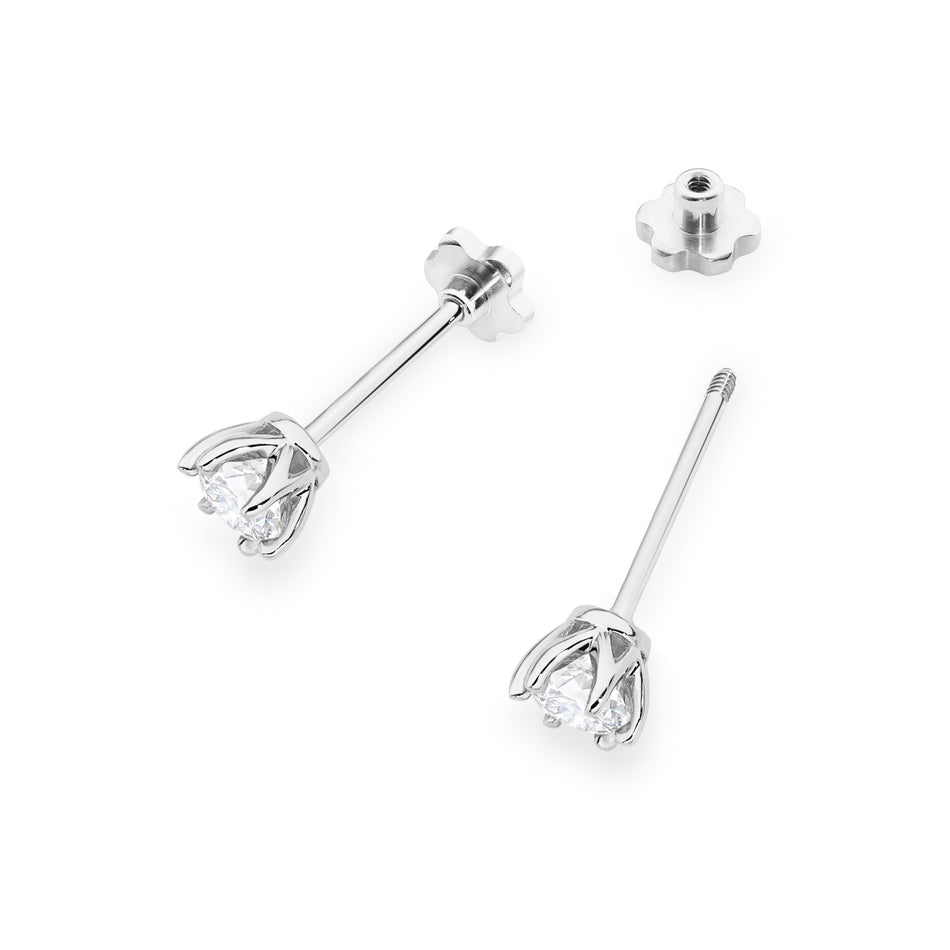 Goldohrringe mit 2 x 0,30 ct Labor-Diamanten