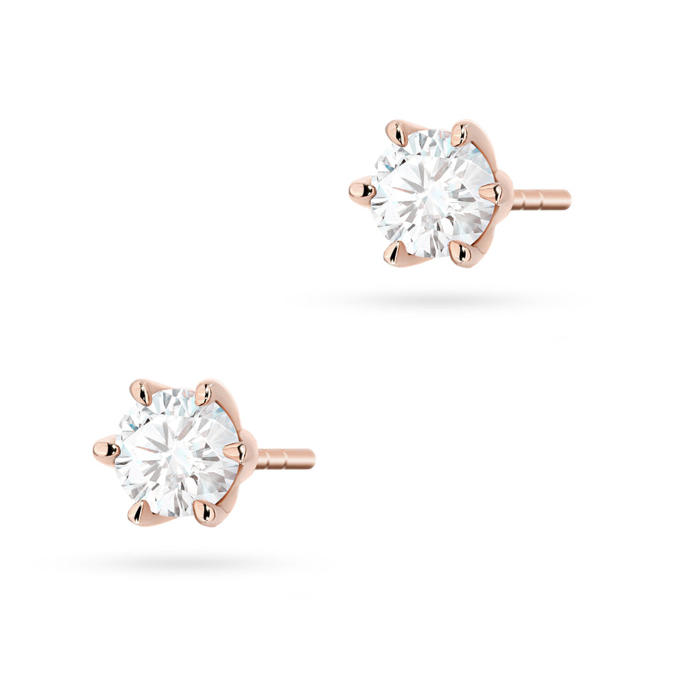 Gold Earrings with 2 x 0.40ct Lab-diamonds