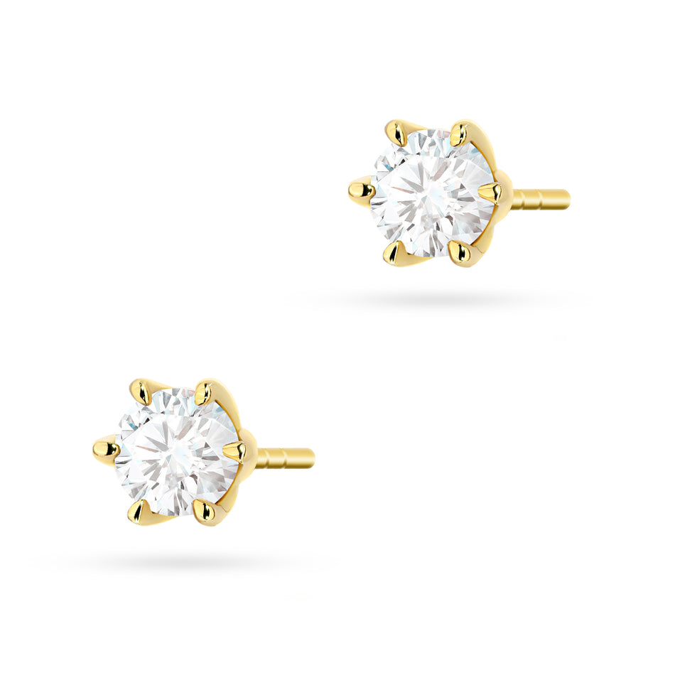 Gold Earrings with 2 x 0.40ct Lab-diamonds