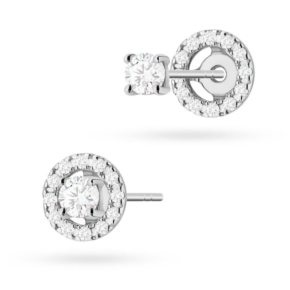 Goldohrringe mit 2 x 0,10 ct und 0,005 ct Diamanten