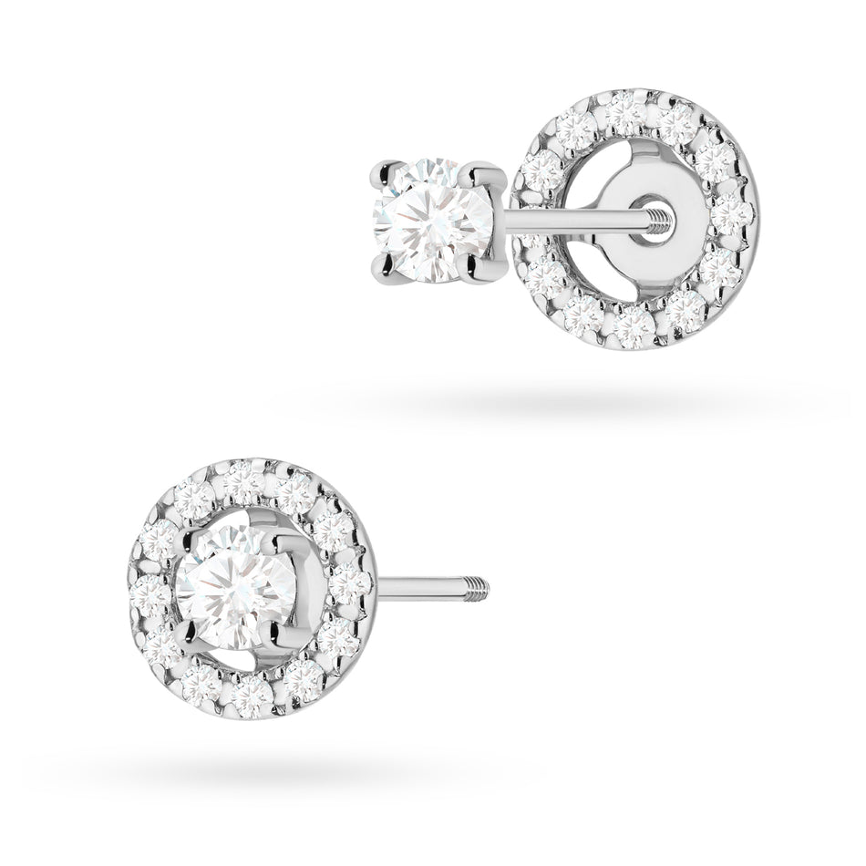 Goldohrringe mit 2 x 0,10 ct und 0,005 ct Labor-Diamanten