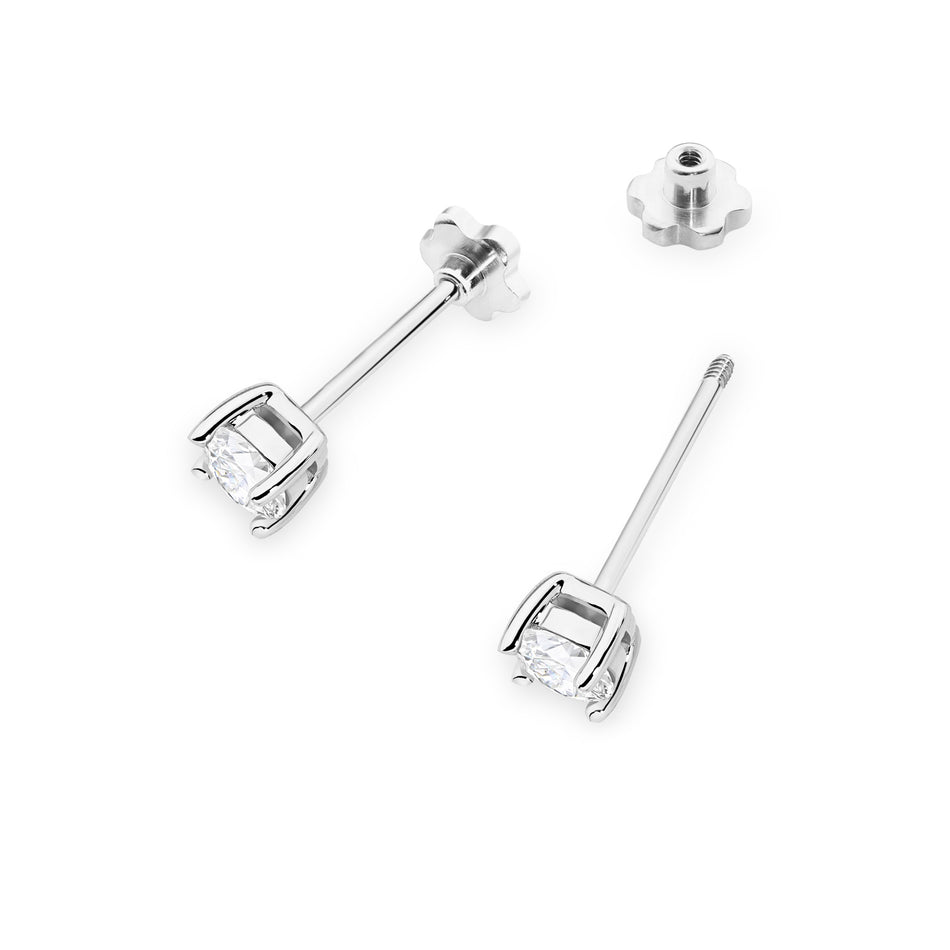 Goldohrringe mit 2 x 0,30 ct Diamanten