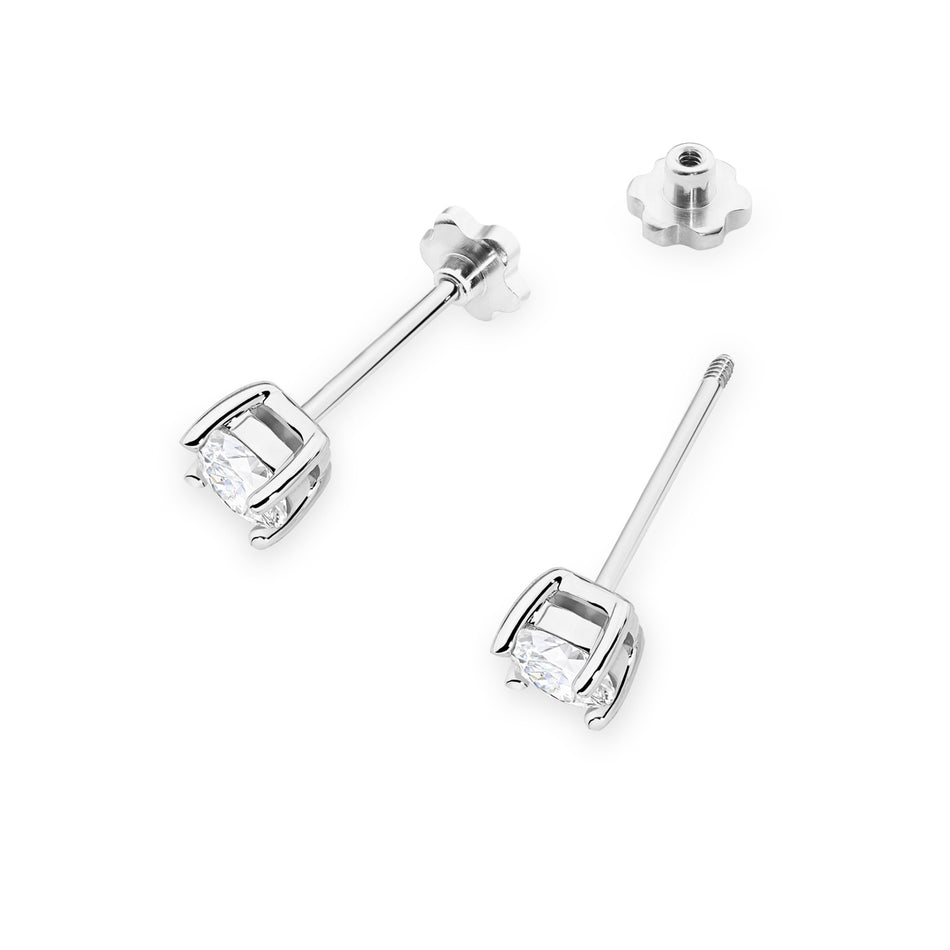 Goldohrringe mit 2 x 0,40 ct Diamanten