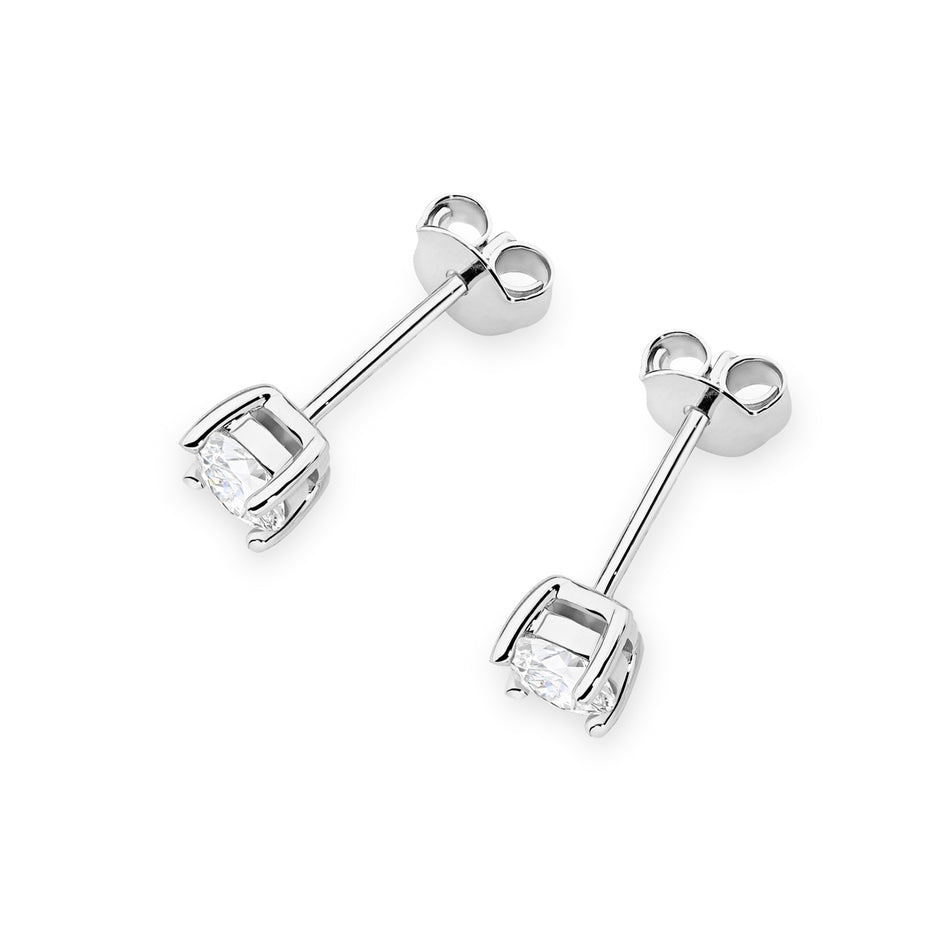 Gold Earrings with 2 x 0.40ct Lab-diamonds