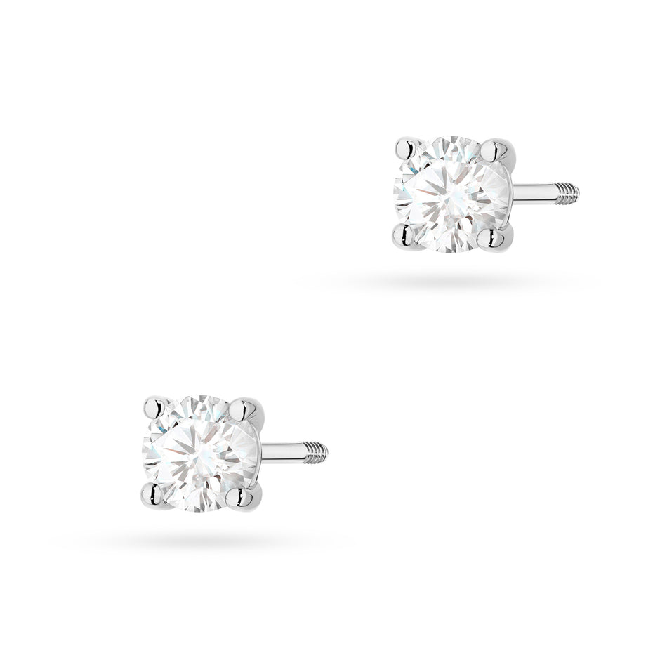 Gold Earrings with 2 x 0.30ct Lab-diamonds