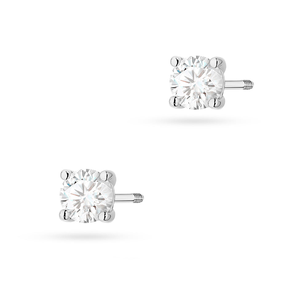 Gold Earrings with 2 x 0.40ct Lab-diamonds