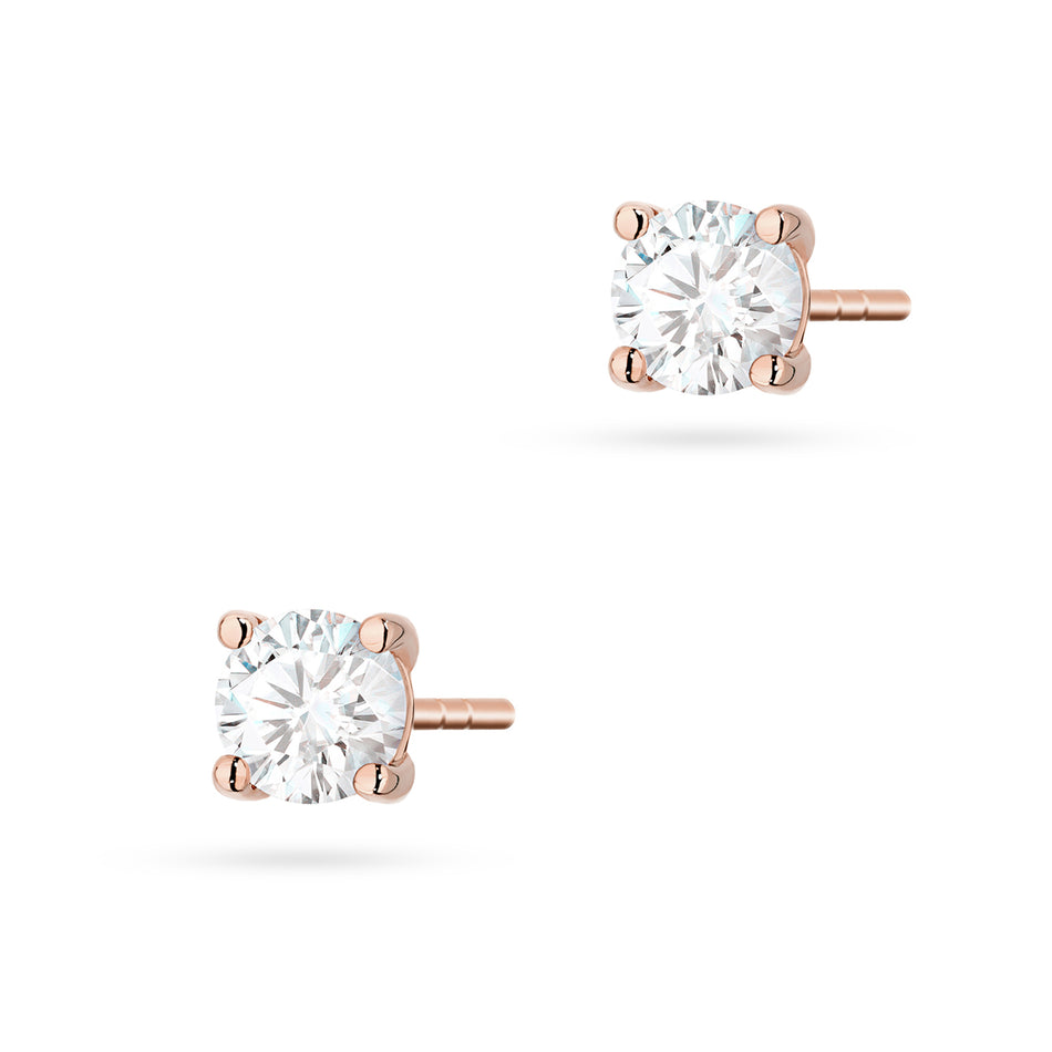 Gold Earrings with 2 x 0.40ct Lab-diamonds