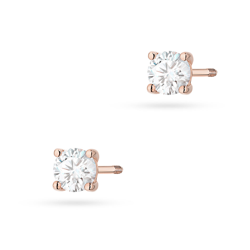 Gold Earrings with 2 x 0.30ct Lab-diamonds