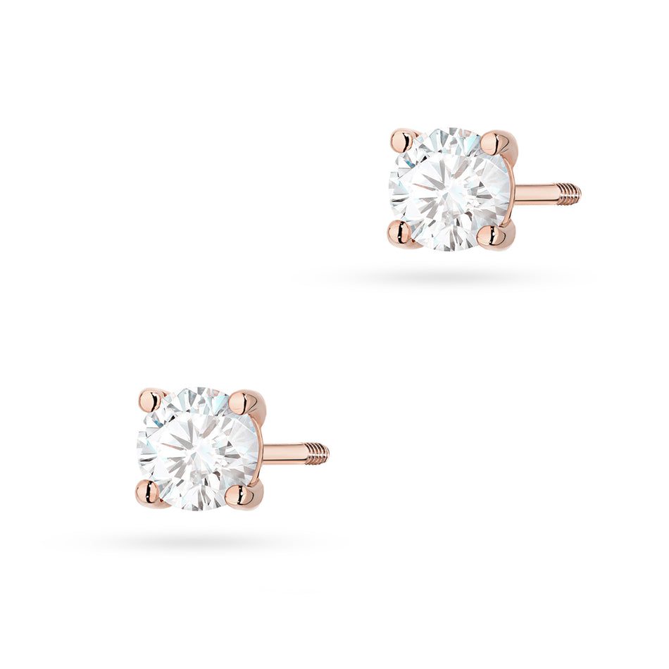 Gold Earrings with 2 x 0.40ct Lab-diamonds