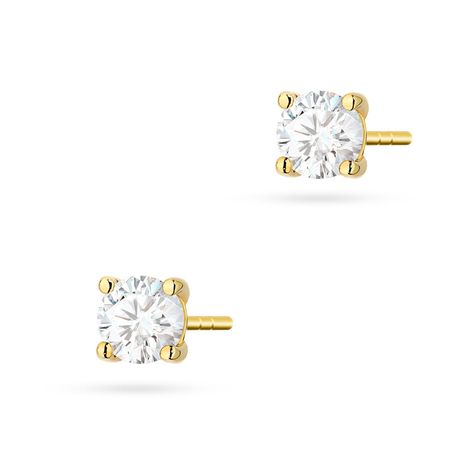 Gold Earrings with 2 x 0.40ct Lab-diamonds