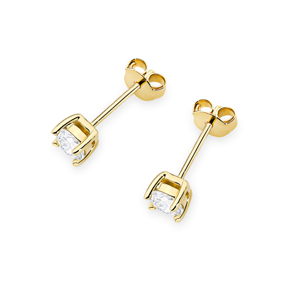 Goldohrringe mit 2 x 0,50 ct Labor-Diamanten