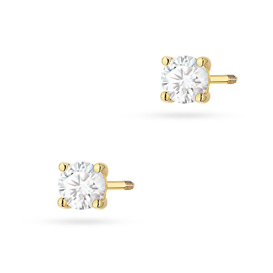 Gold Earrings with 2 x 0.30ct Lab-diamonds
