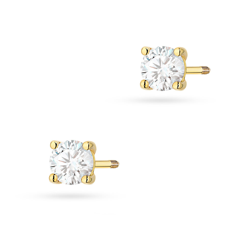 Gold Earrings with 2 x 0.40ct Lab-diamonds