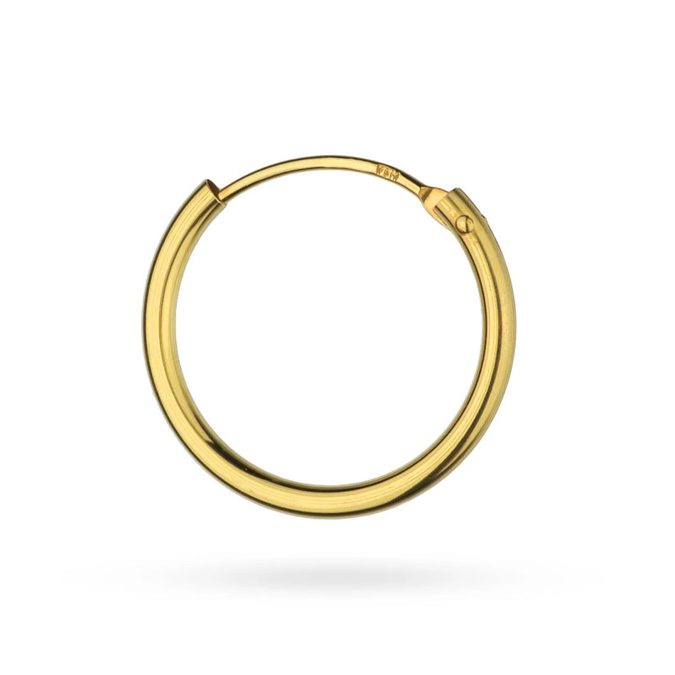 Goldene einzelne Creaolen-Ohrring 1,5cm