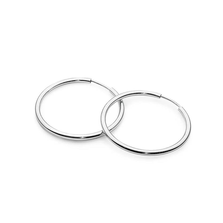 Weißgold Creaolen Ohrringe 3cm