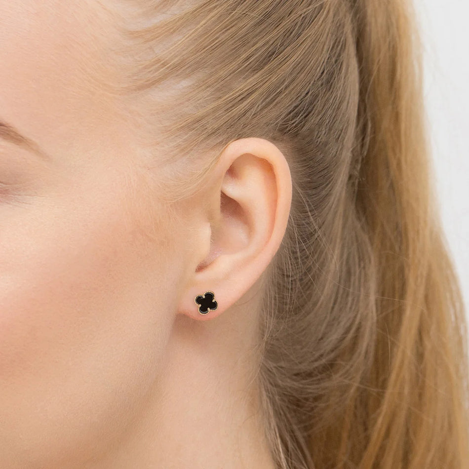 Goldene Ohrstecker Glücksbringer