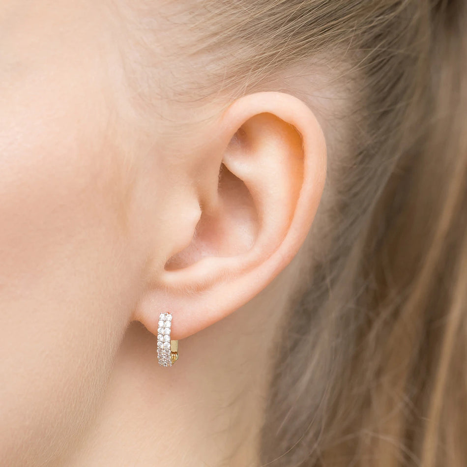 Gold Ohrringe mit englischem Verschluss mit Zirkonia