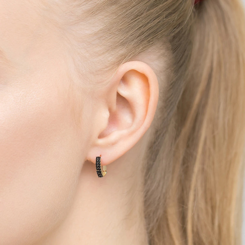 Gold Englische Verschluss Ohrringe mit Zirkonia