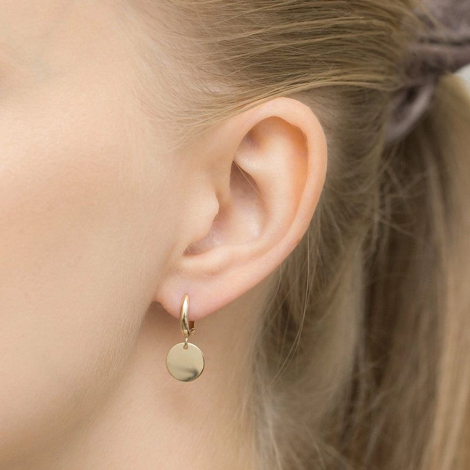 Gold Englische Verschluss Ohrringe Geometrisch