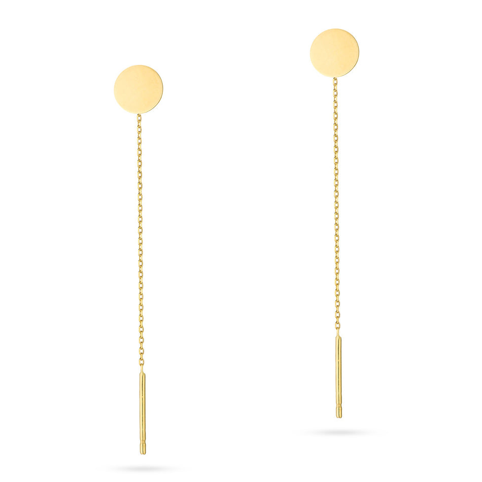 Runde Kettenglieder Durchzieher Ohrringe aus Gold