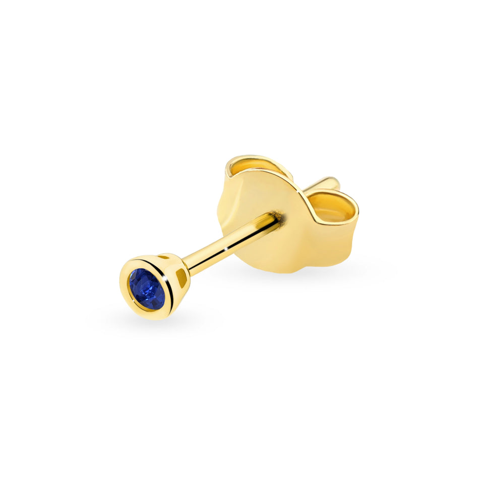 Gold Stud Earrings with Zirconia