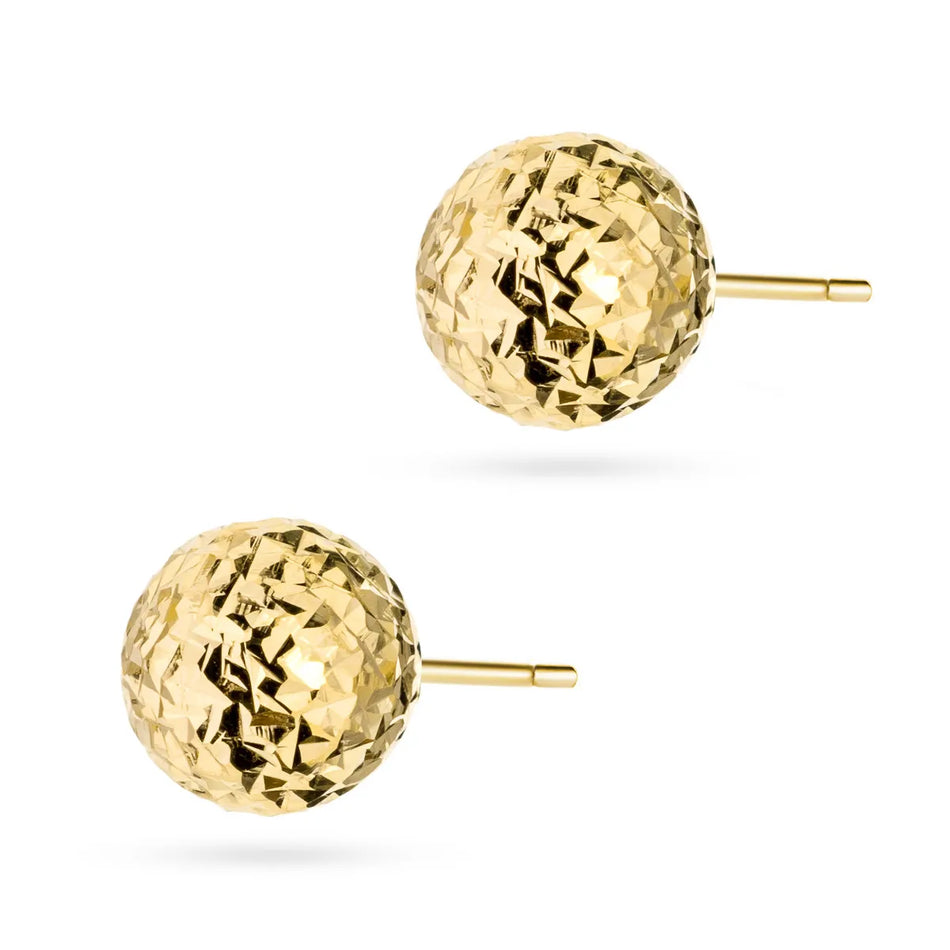 Gold Stud Earrings Beads 3-8mm