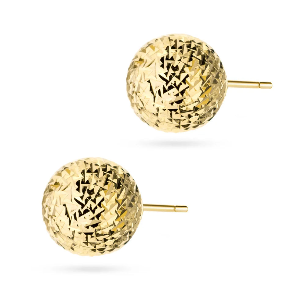 Gold Stud Earrings Beads 3-8mm