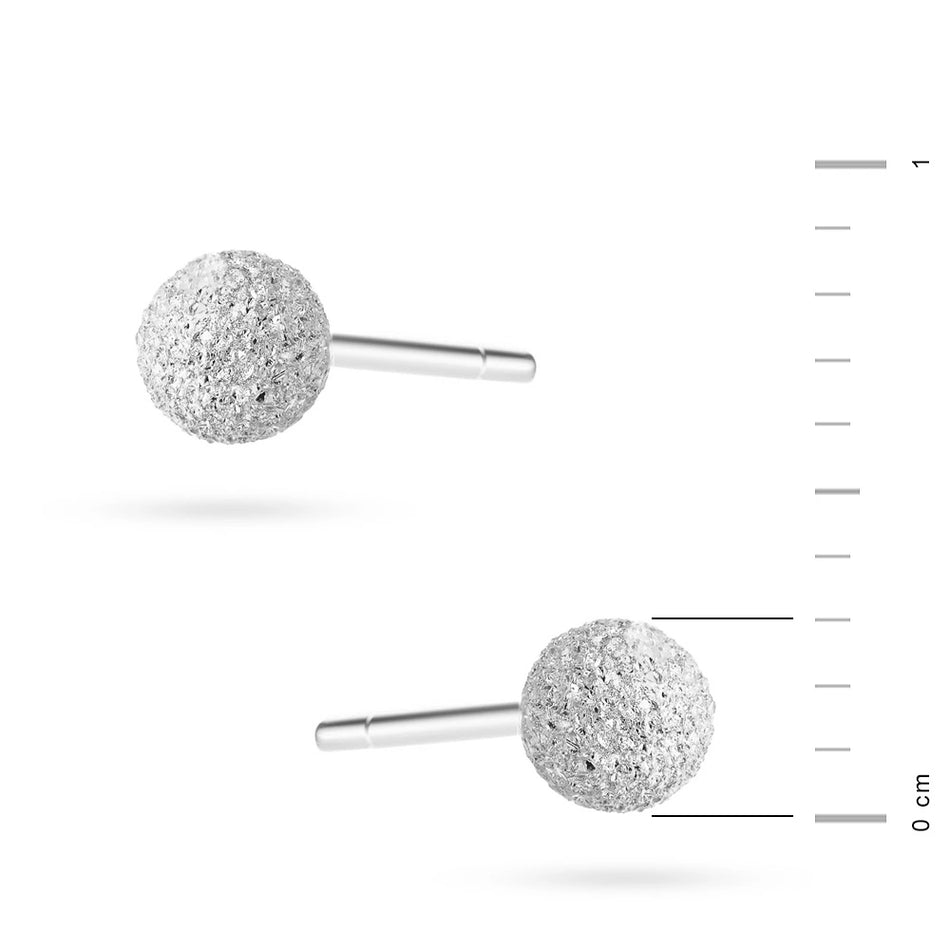 Silver Stud Beads Earrings