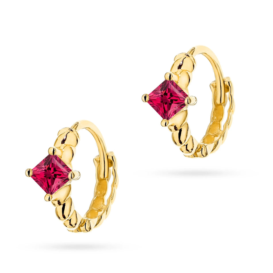 Gold Creole Earrings with Zirconia