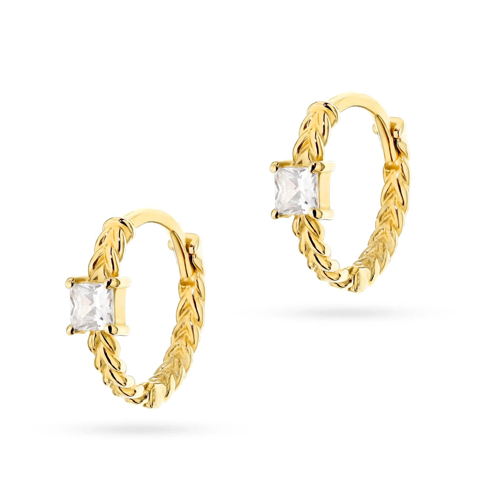 Children's Gold Creole Earrings with Zirconia