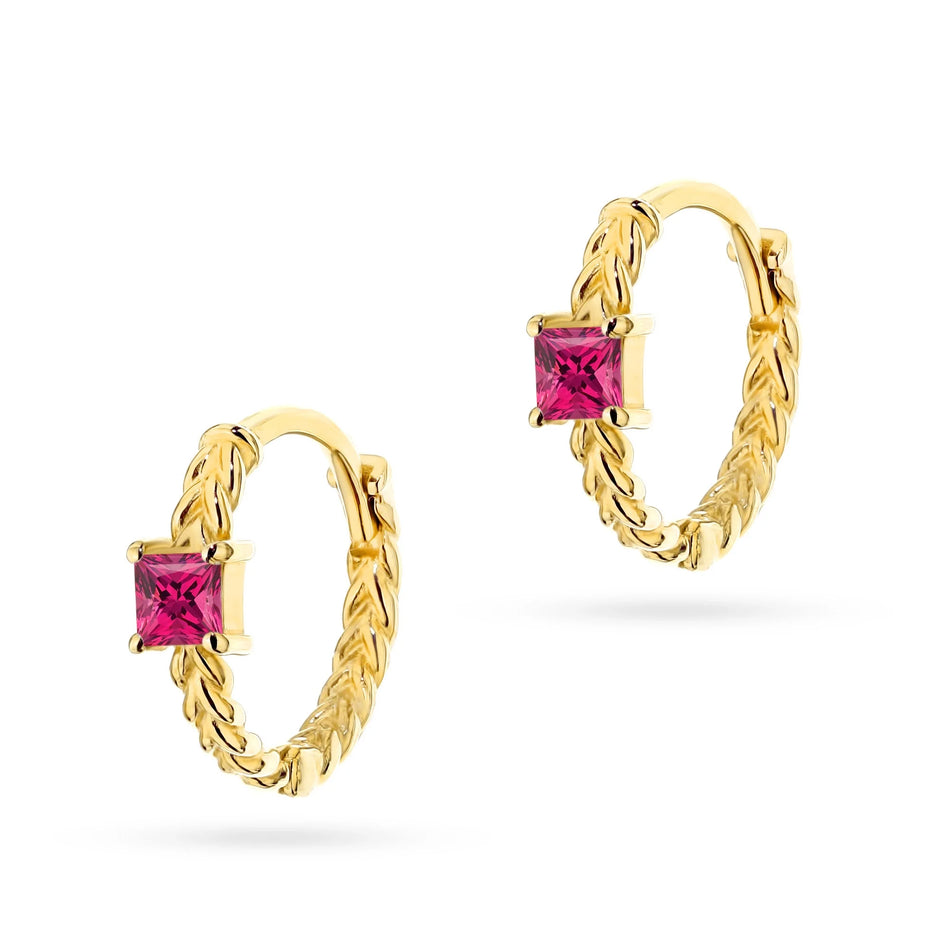Children's Gold Creole Earrings with Zirconia