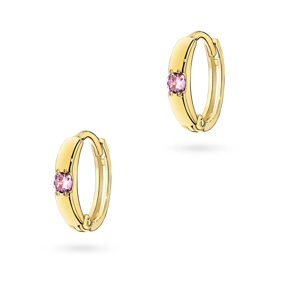 Children's Gold Stud Earrings with Zirconia