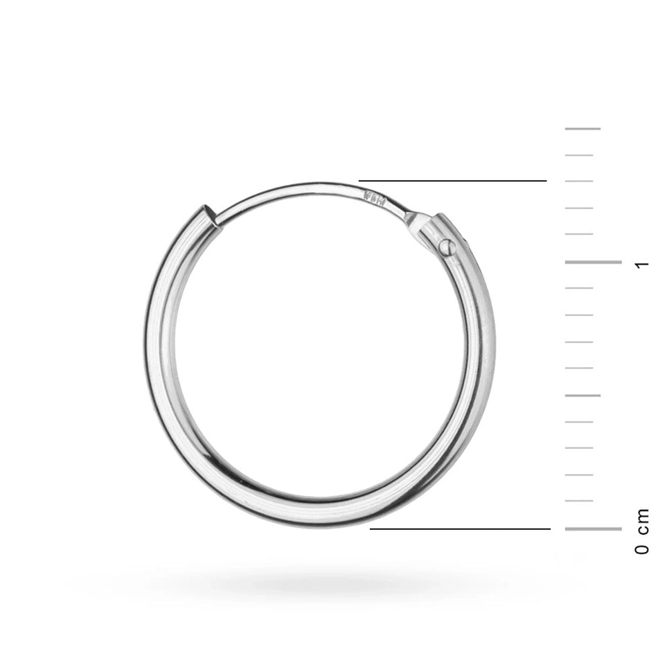 Weißgold Creaolen Ohrringe 13mm