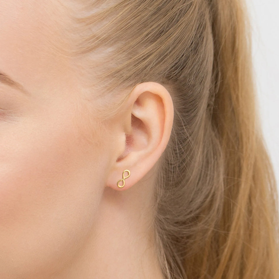Gold Ohrstecker Ohrringe Unendlichkeit